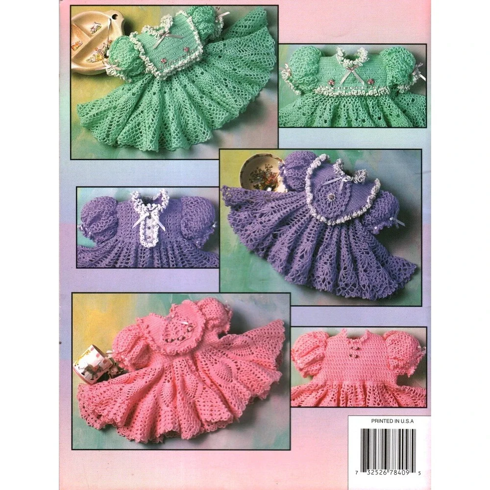 Annie's Attic All Frills No Spills Baby Dresses & Bibs Crochet Pattern 878409